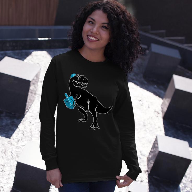 Trex Jewish Dreidel Long Sleeve T-Shirt Gifts for Her