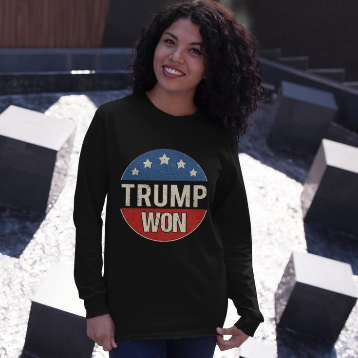 Trump Won 4Th Of July American Flag Great Long Sleeve T-Shirt Gifts for Her