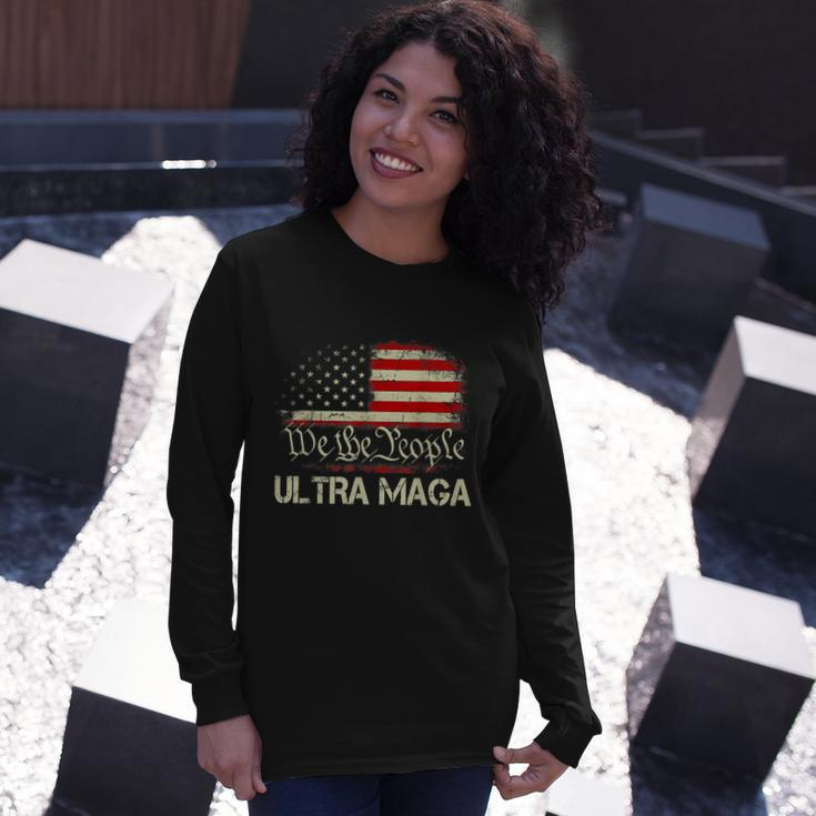 Ultra Maga Shirt Anti Biden Us Flag Pro Trump Trendy Tshirt Long Sleeve T-Shirt Gifts for Her