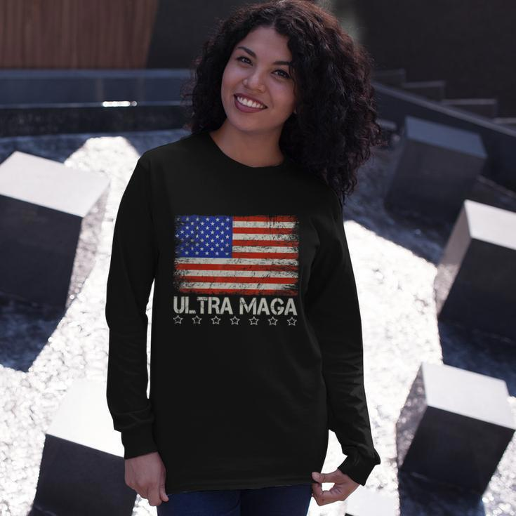 Ultra Maga Shirt Maga King Anti Biden Us Flag Pro Trump Trendy Tshirt V2 Long Sleeve T-Shirt Gifts for Her