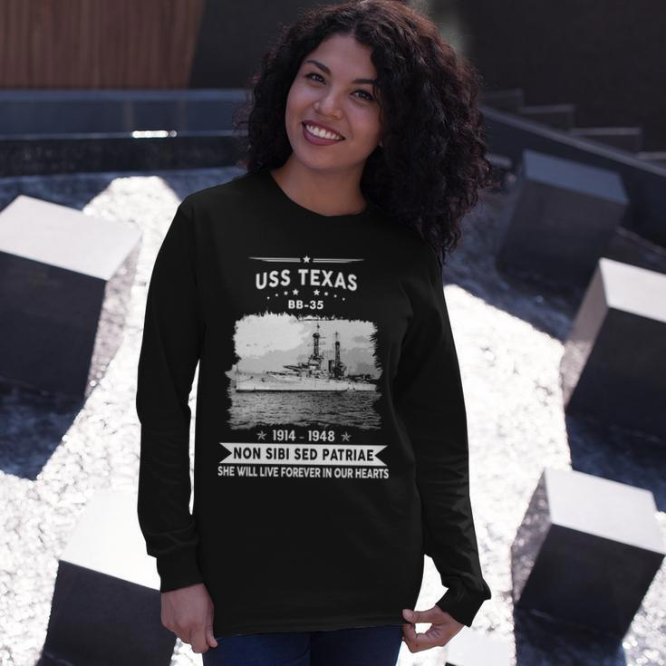 Uss Texas Bb 35 Battleship Long Sleeve T-Shirt Gifts for Her