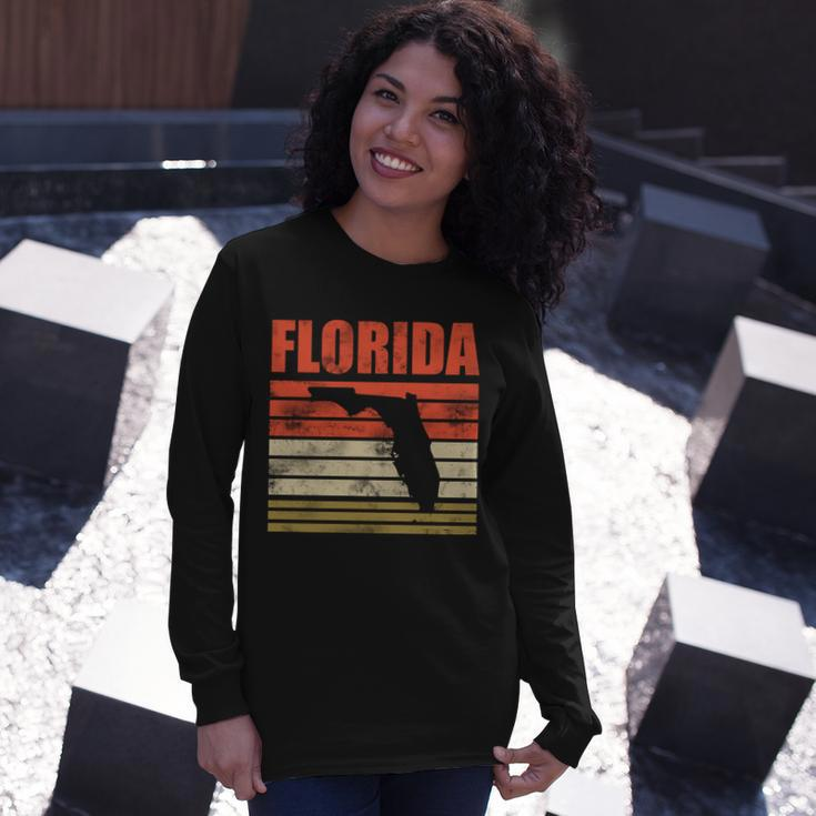 Vintage Florida State Map Long Sleeve T-Shirt Gifts for Her