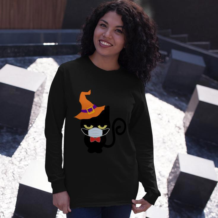 Vintage Halloween Witch Cat With Halloween Quote Long Sleeve T-Shirt Gifts for Her