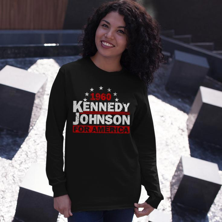 Vintage Kennedy Johnson 1960 For America Long Sleeve T-Shirt Gifts for Her