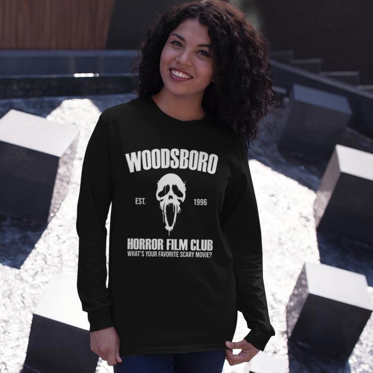 Woodsboro Horror Film Club Scary Movie Long Sleeve T-Shirt Gifts for Her