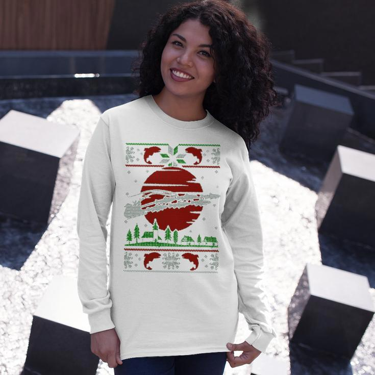 Fishing Santa Long Sleeve T-Shirt Gifts for Her