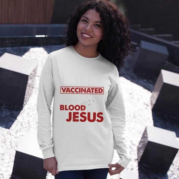 Fully Vaccinated By The Blood Of Jesus Lion God Christian 12 Tshirt Long Sleeve T-Shirt Gifts for Her