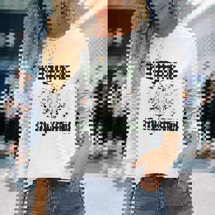 Halloween Cute Hippie Halloween Design Men Women Long Sleeve T-shirt Graphic Print Unisex Gifts for Her