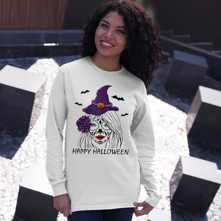 Happy Halloween Catrina Costume For Moms Witch Halloween Long Sleeve T-Shirt Gifts for Her