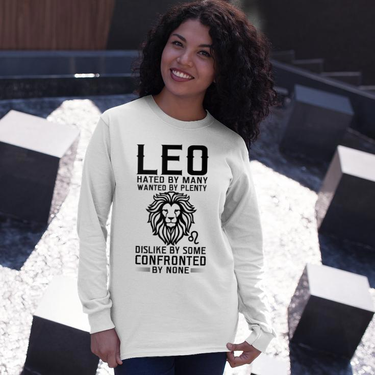 Lion Graphic Art July August Birthday Leo Zodiac Sign Long Sleeve T-Shirt Gifts for Her