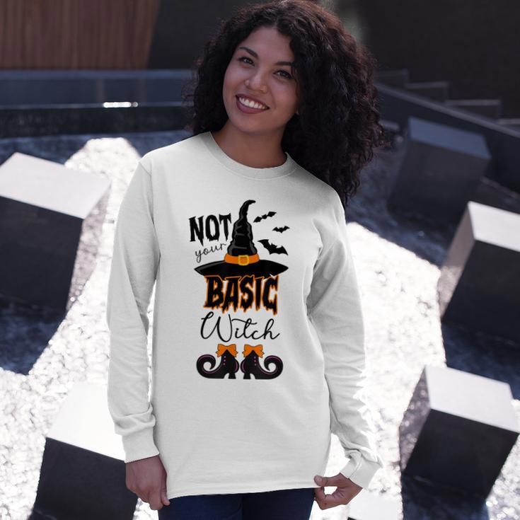 Not Your Basic Witch Halloween Costume Witch Bat Long Sleeve T-Shirt Gifts for Her