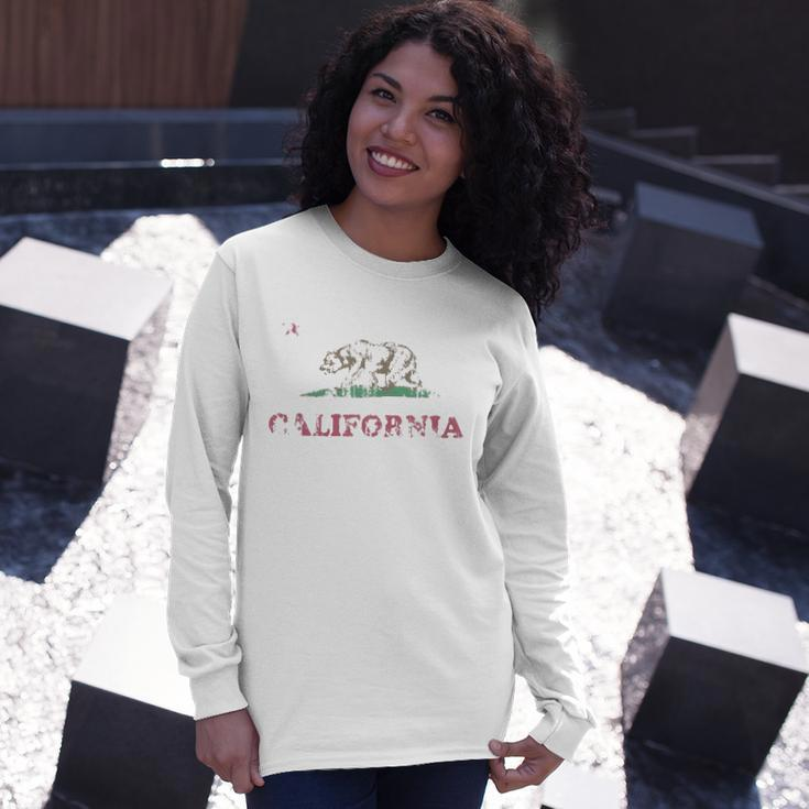 Retro California Republic Flag V2 Long Sleeve T-Shirt T-Shirt Gifts for Her