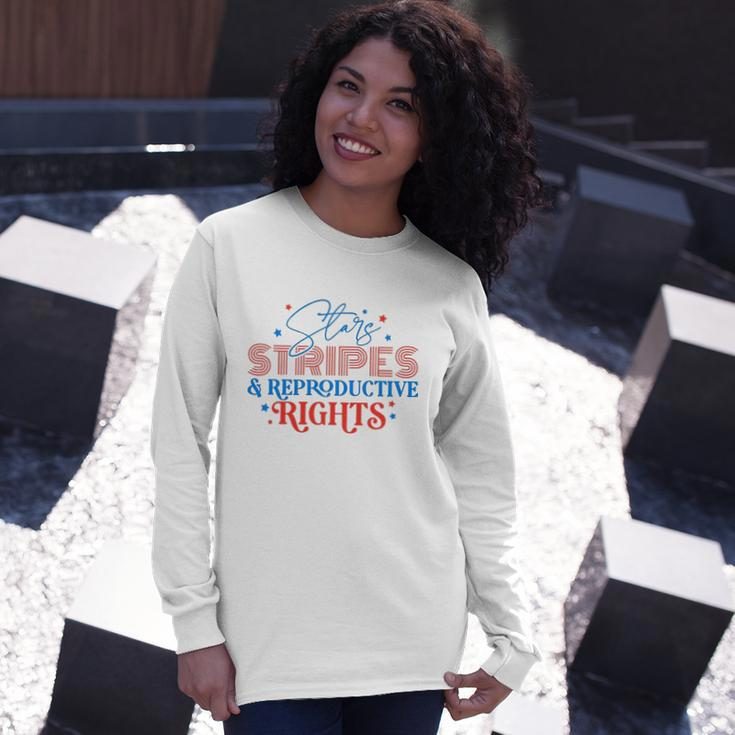 Stars Stripes Reproductive Rights Patriotic 4Th Of July 1973 Protect Roe Pro Choice Long Sleeve T-Shirt T-Shirt Gifts for Her