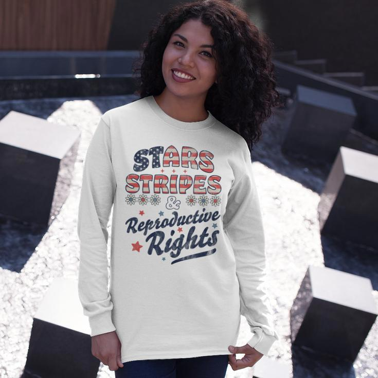 Stars Stripes Reproductive Rights Patriotic 4Th Of July Cute Long Sleeve T-Shirt Gifts for Her