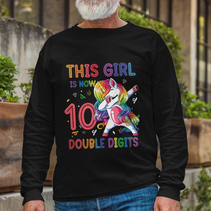 10Th Birthday Girls This Girl Is Now 10 Double Digits Long Sleeve T-Shirt Gifts for Old Men