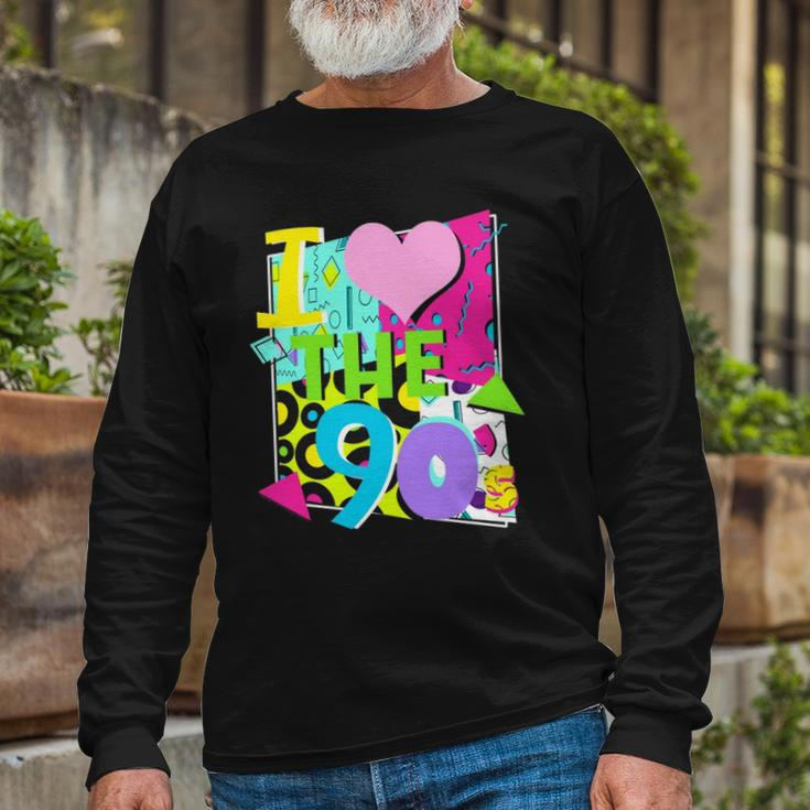 1990&8217S 90S Halloween Party Theme I Love Heart The Nineties Long Sleeve T-Shirt T-Shirt Gifts for Old Men