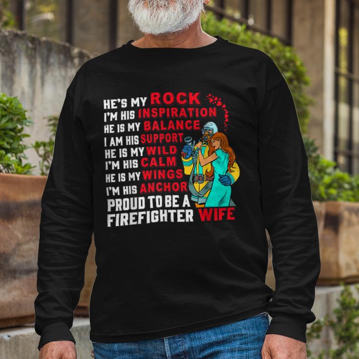 Firefighter Proud To Be A Firefighter Wife Fathers Day Unisex Long Sleeve