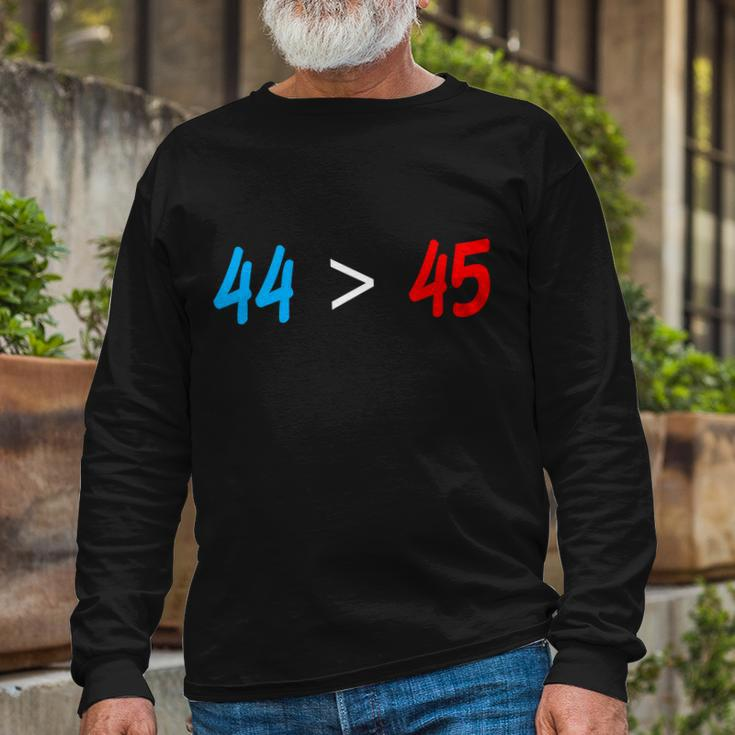 44 45 Red White Blue 44Th President Is Greater Than 45 Tshirt Long Sleeve T-Shirt Gifts for Old Men