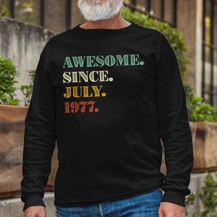 45Th Birthday Awesome Since July 1977 45 Years Old Long Sleeve T-Shirt Gifts for Old Men