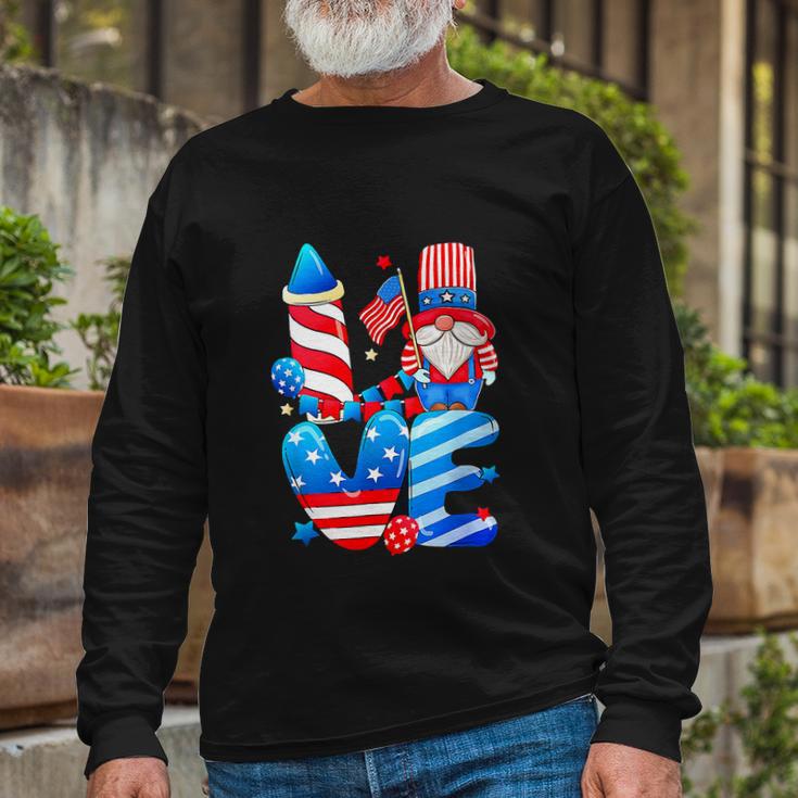 4Th Of July 2022 Patriotic Gnomes Long Sleeve T-Shirt Gifts for Old Men