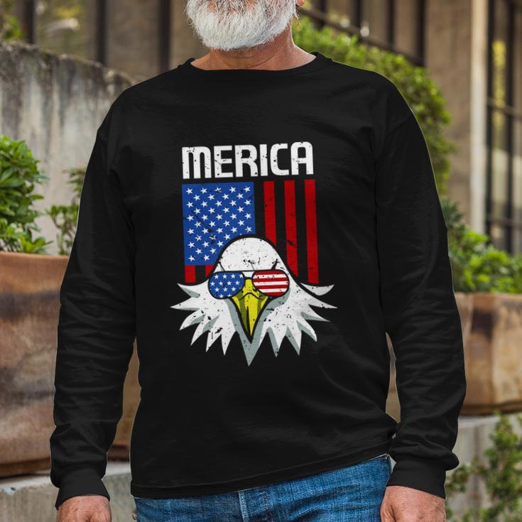4Th Of July American Flag Bald Eagle Mullet 4Th July Merica Long Sleeve T-Shirt Gifts for Old Men