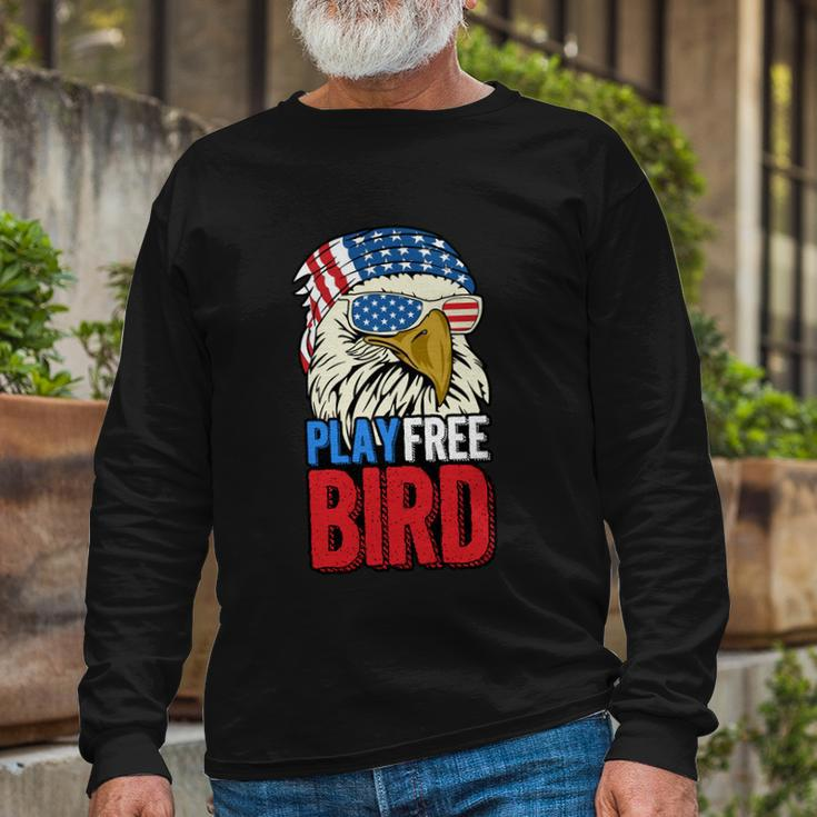 4Th Of July American Flag Bald Eagle Mullet Play Free Bird Long Sleeve T-Shirt Gifts for Old Men