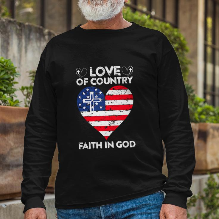 4Th Of July Christian Faith In God Heart Long Sleeve T-Shirt Gifts for Old Men