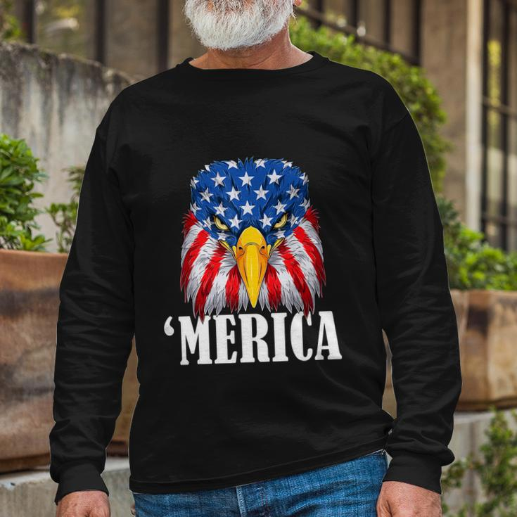 4Th July Eagle Merica America Independence Day Patriot Usa Long Sleeve T-Shirt Gifts for Old Men