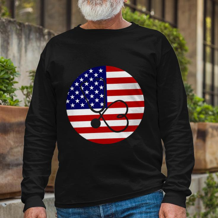 4Th Of July Nurse Independence Day American Flag Long Sleeve T-Shirt Gifts for Old Men