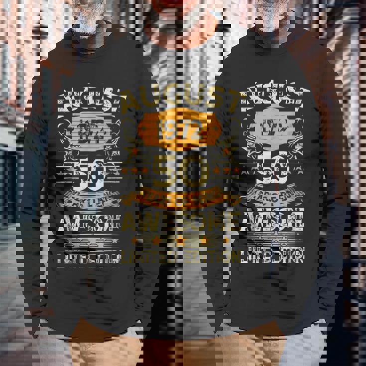 50 Years Old Vintage August 1972 50Th Birthday V2 Men Women Long Sleeve T-Shirt T-shirt Graphic Print Gifts for Old Men 50 Years Old Vintage August 1972 50Th Birthday V2 Men Women Long Sleeve T-Shirt T-shirt Graphic Print Gifts for Old Men