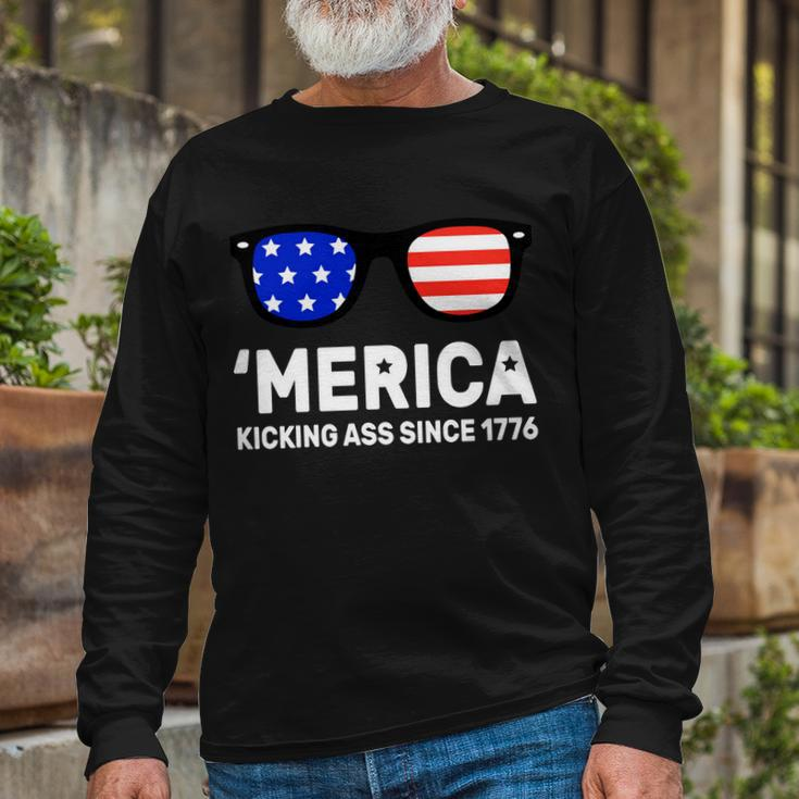 America Kicking Ass Since 1776 Tshirt Long Sleeve T-Shirt Gifts for Old Men