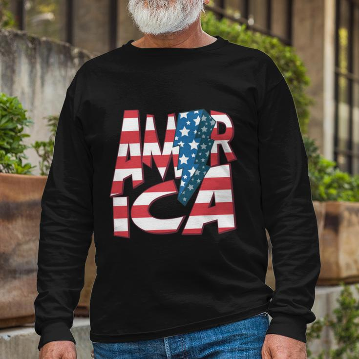 America Usa Flag Patriotic Independence Day 4Th Of July Meaningful Long Sleeve T-Shirt Gifts for Old Men