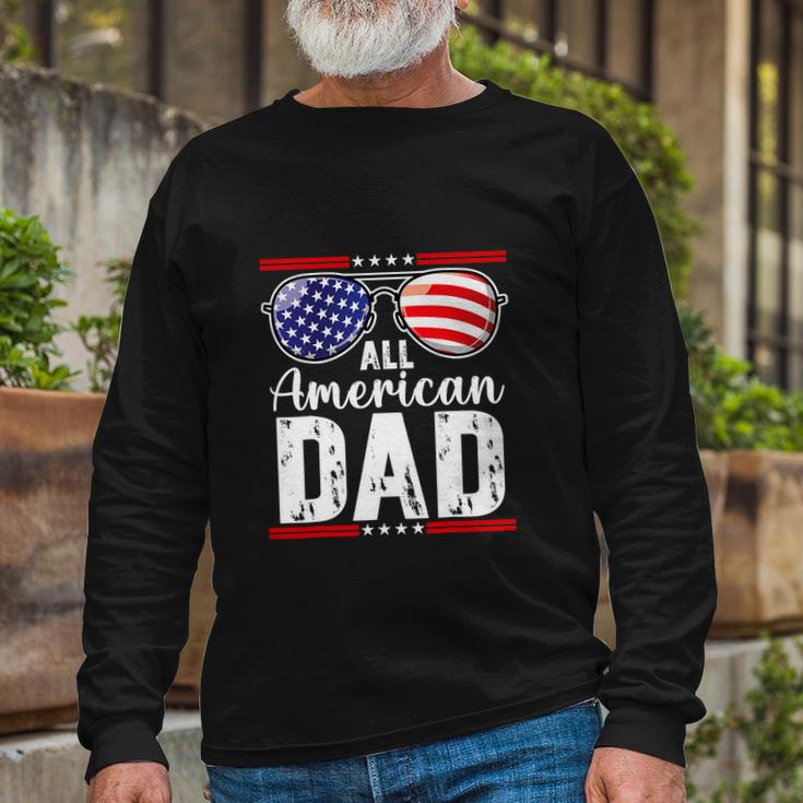 All American Dad Shirt Fourth 4Th Of July Sunglass Long Sleeve T-Shirt Gifts for Old Men