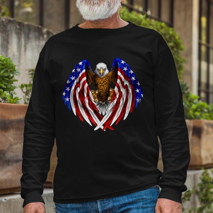 American Flag Eagle Tshirt V2 Long Sleeve T-Shirt Gifts for Old Men