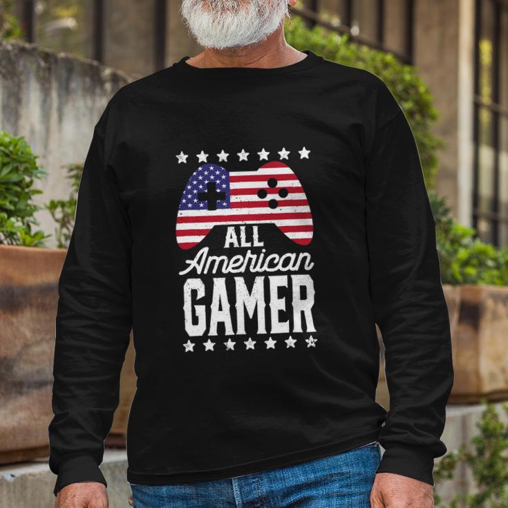 American Gamer 4Th Of July Long Sleeve T-Shirt Gifts for Old Men