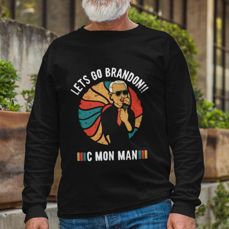 Anti Biden Fjb Lets Go Brandon Fjb Chant Parody Racing Fans Fjb Funn Long Sleeve T-Shirt Gifts for Old Men