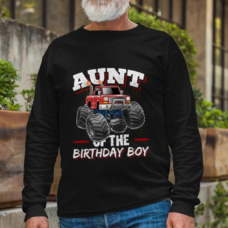 Aunt Of The Birthday Boy Monster Truck Birthday Party Long Sleeve T-Shirt Gifts for Old Men
