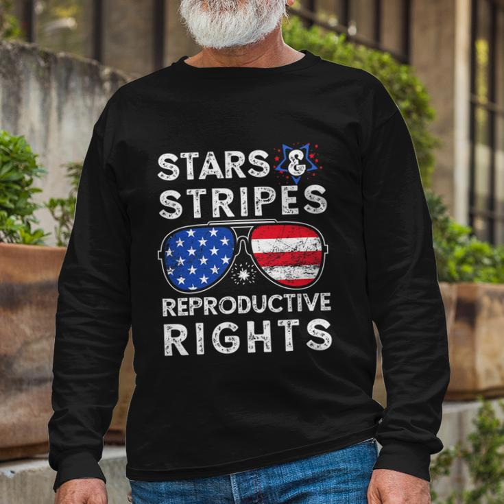Aviator Us Flag Sunglasses Stars Stripes Reproductive Rights Long Sleeve T-Shirt Gifts for Old Men