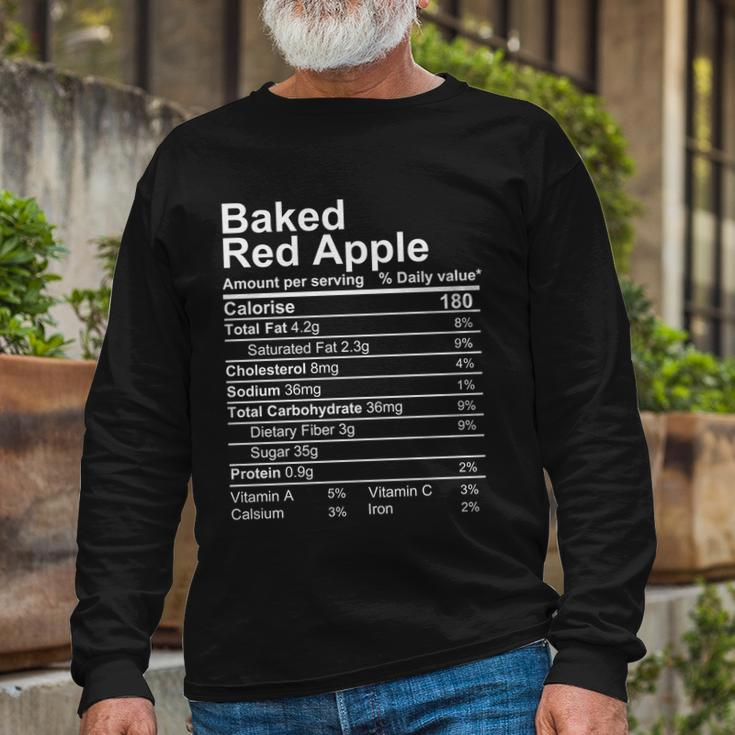 Baked Red Apples Nutrition Facts Label Long Sleeve T-Shirt Gifts for Old Men