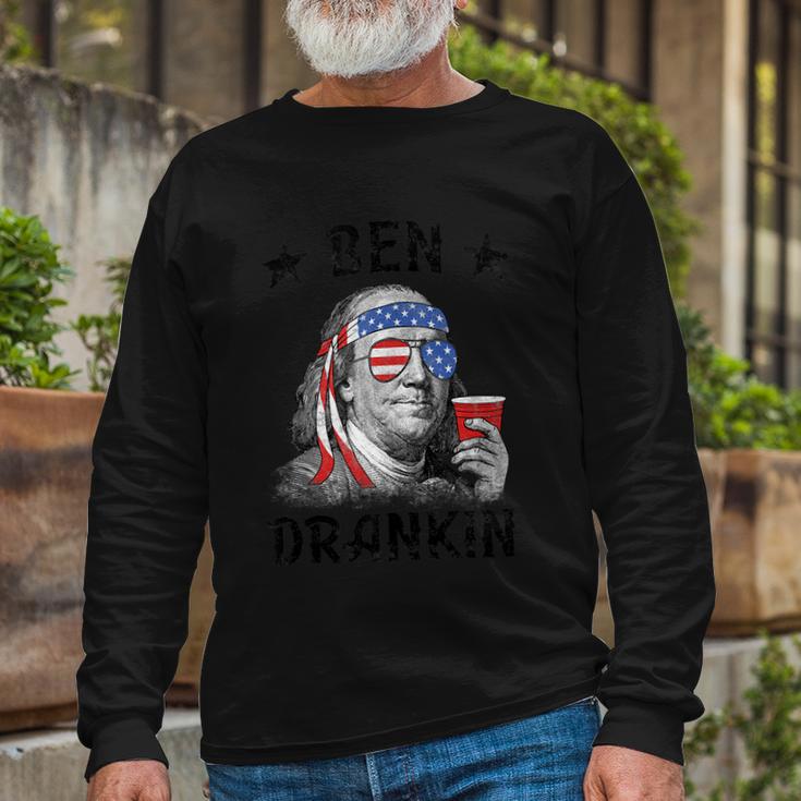 Ben Drankin 4Th Of July Long Sleeve T-Shirt Gifts for Old Men