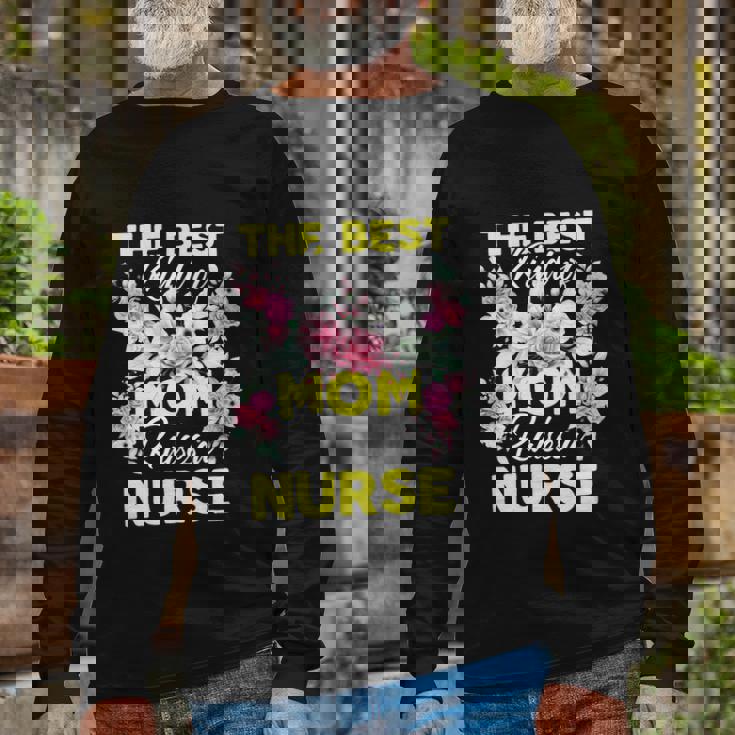 Best Kind Of Mom Raises A Nurse Flowers Rn V6 Long Sleeve T Shirt Thegiftio UK