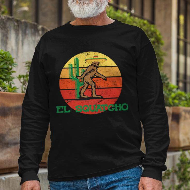 Bigfoot El Squatcho Mexican Sasquatch Tshirt Long Sleeve T-Shirt Gifts for Old Men