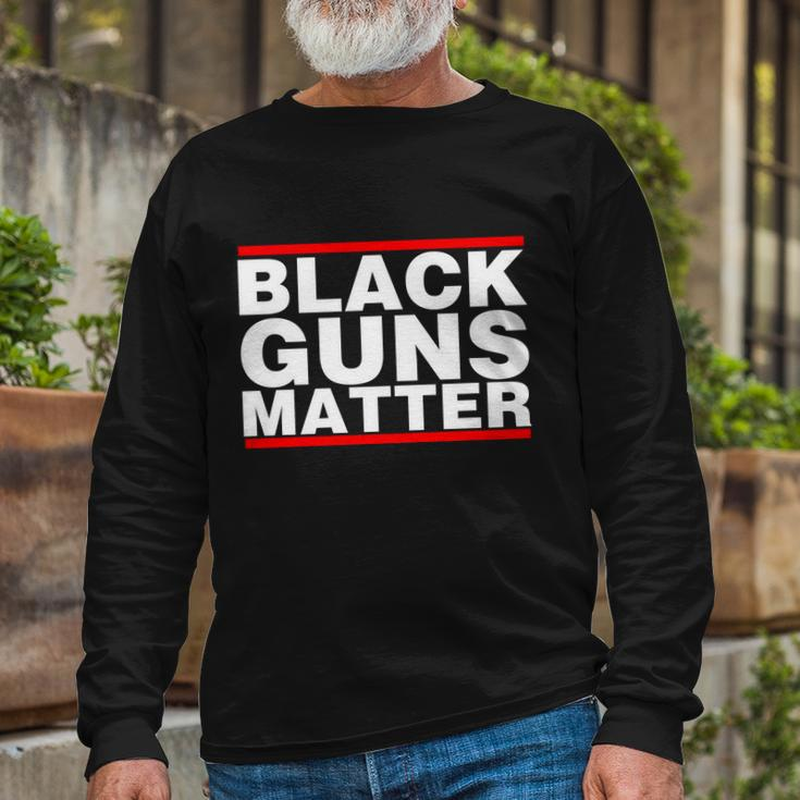 Black Guns Matter Shirt For Gun Owner Tshirt Long Sleeve T-Shirt Gifts for Old Men