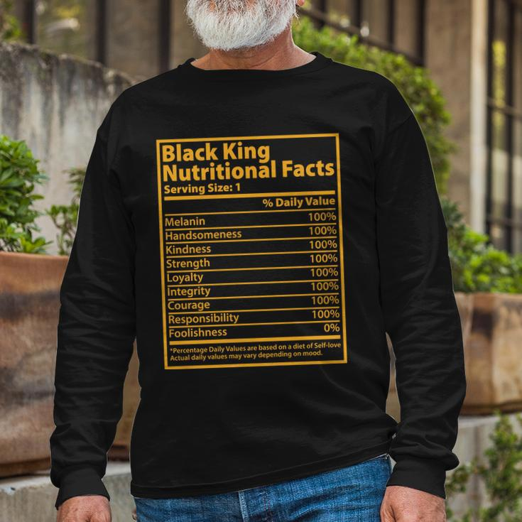 Black King Nutritional Facts V2 Long Sleeve T-Shirt Gifts for Old Men