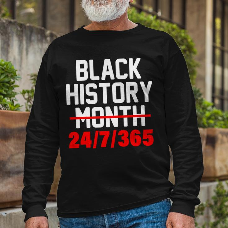 Black History Month All Year Tshirt Long Sleeve T-Shirt Gifts for Old Men