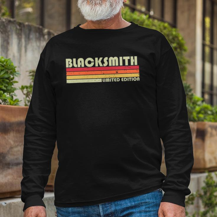 Blacksmith Job Title Profession Birthday Worker Idea Long Sleeve T-Shirt T-Shirt Gifts for Old Men