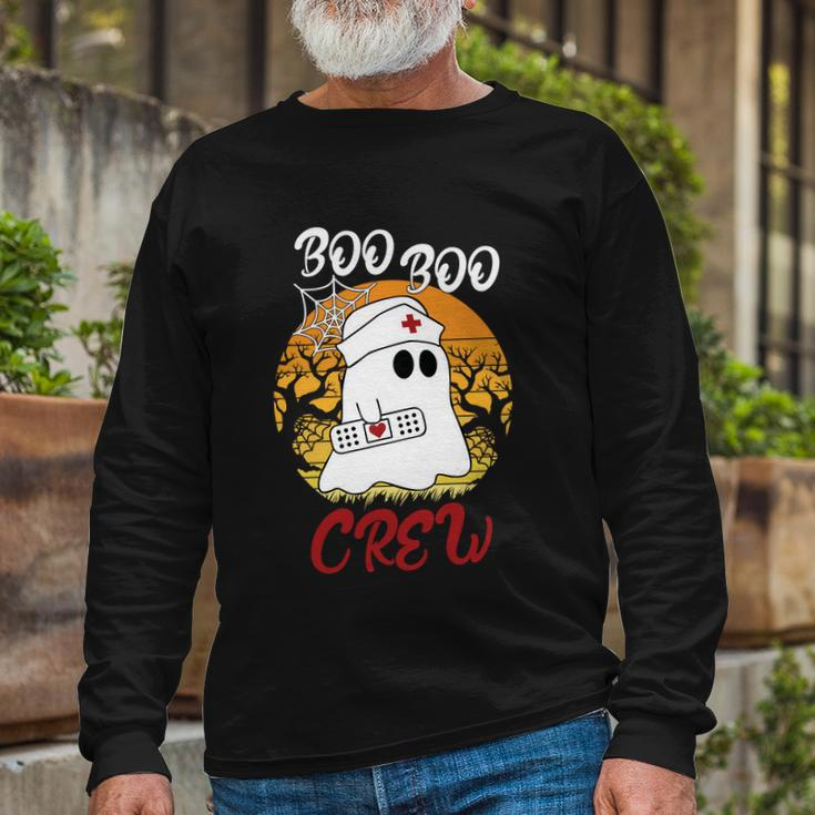 Boo Boo Crew Ghost Halloween Quote Long Sleeve T-Shirt Gifts for Old Men