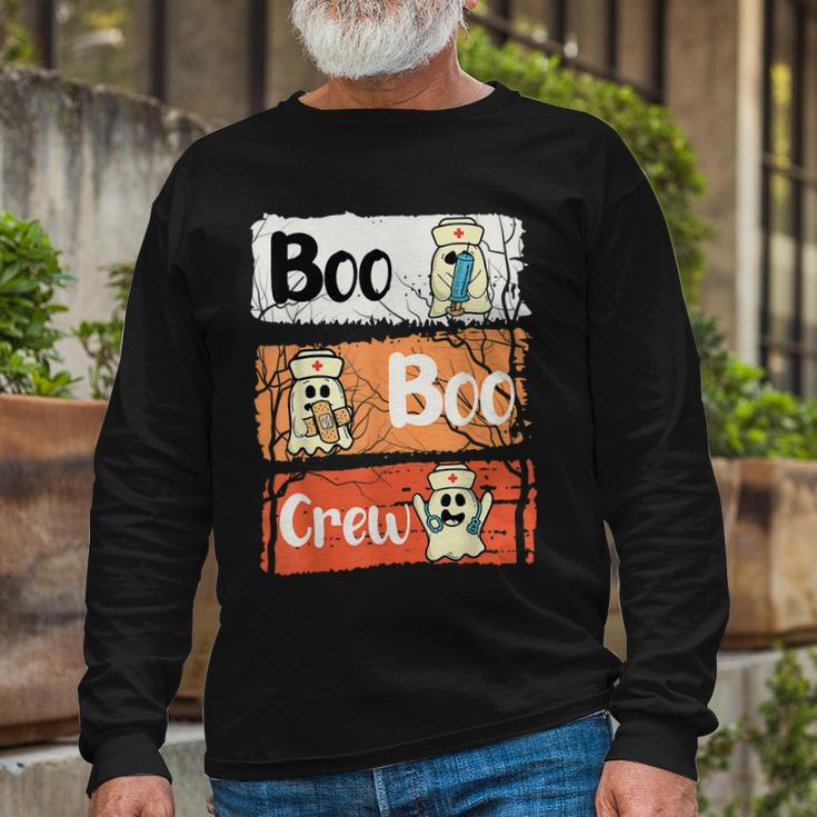 Boo Crew Team Nursing Lpn Cna Healthcare Nurse Halloween Long Sleeve T-Shirt Gifts for Old Men
