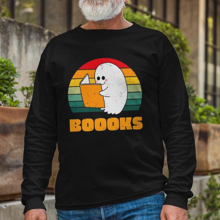 Boooks Ghost Librarian Book Lovers Halloween Costume Long Sleeve T-Shirt T-Shirt Gifts for Old Men
