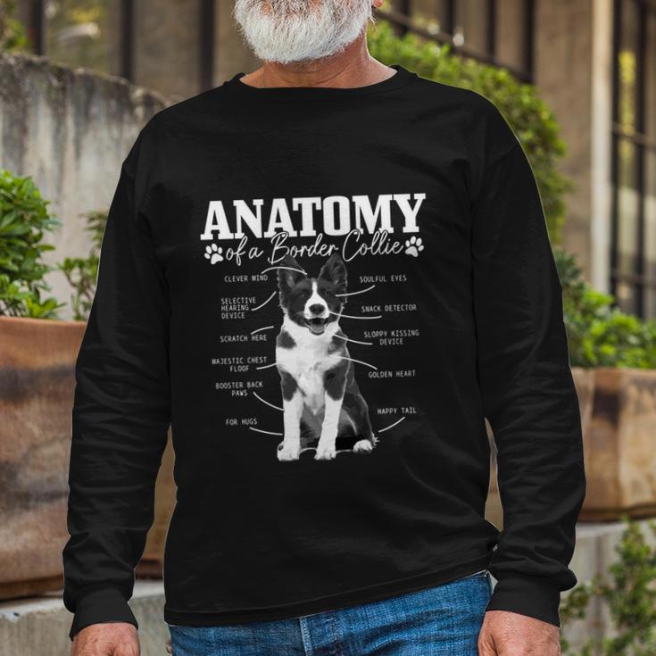 Border Collie Anatomy Cute Dog Border Collie Mom Dad Long Sleeve T-Shirt Gifts for Old Men